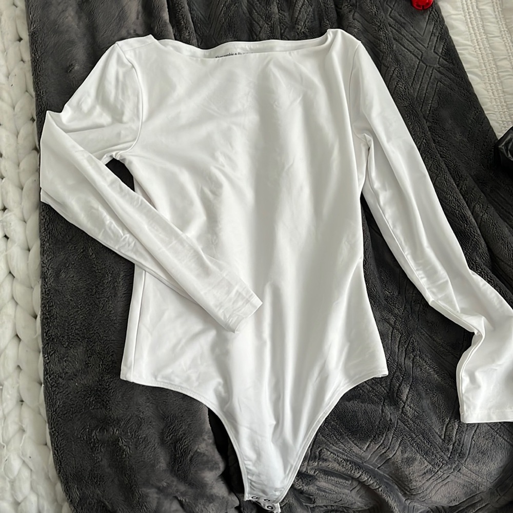Long sleeve slash-neck bodysuit
